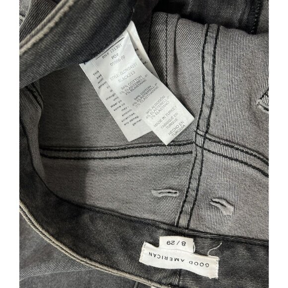 Good American Good Legs Crop Distressed Jeans in Black - Picture 4 of 4